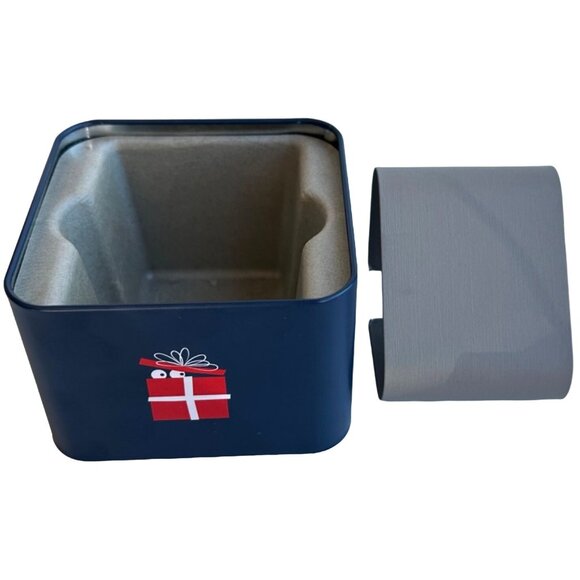 2017 Christmas Holiday Fossil Watch Holder ONLY Metal Tin Box Cases 2.75" Tall - Picture 2 of 15